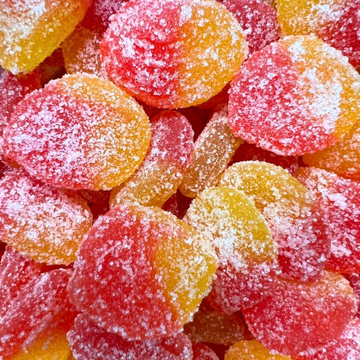Elevate Sour Peach Slices – Tangy and sweet THC-infused peach gummies