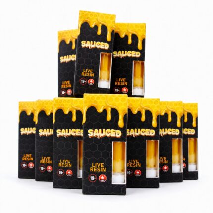 SAUCED 1 Gram THC live resin vape cartridges bulk mix and match with assorted strains