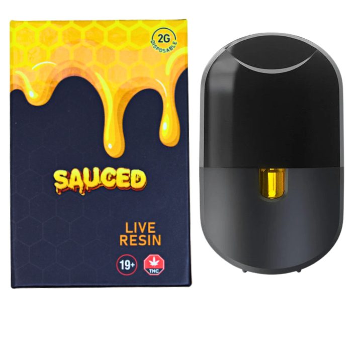 Sauced Disposable Live Resin Dab Pen – 2 Gram THC vape with robust flavour and rechargeable battery