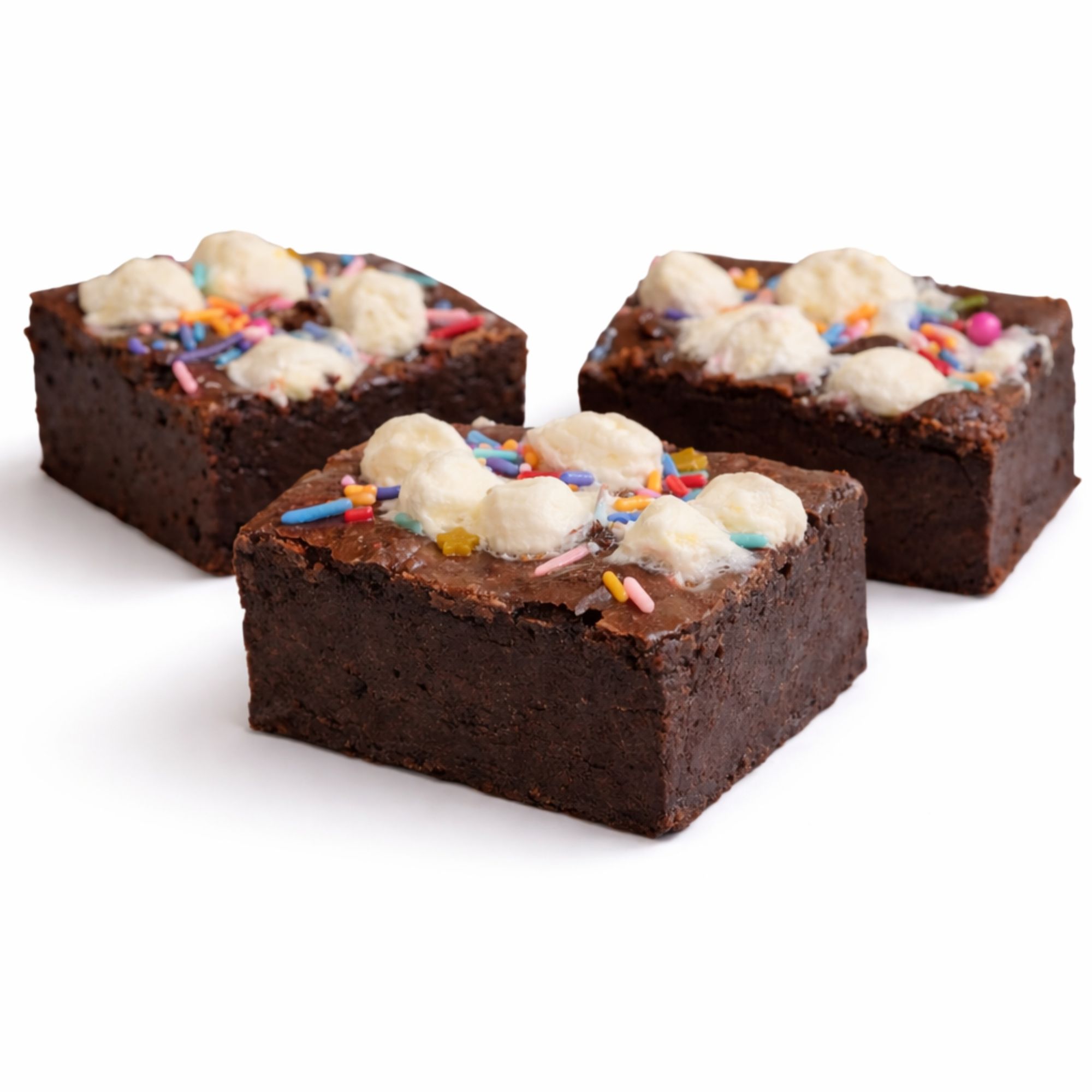 Cosmos shroom brownies infused with psilocybin mushrooms, topped with marshmallows and sprinkles