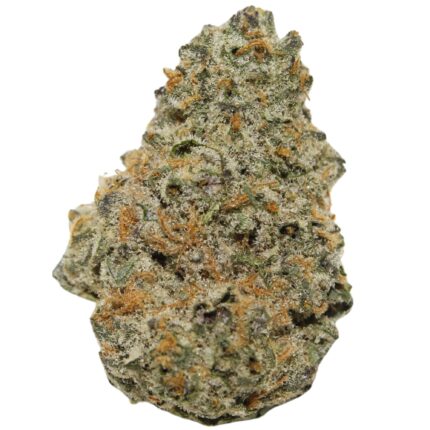 Flue Gas cannabis strain dense dark green buds with orange hairs and trichomes AAA indica hybrid diesel candy flavour
