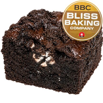 Bliss Baking Company Oreo THC brownies cannabis edible 600mg chocolate brownie with Oreo cookies high potency edible