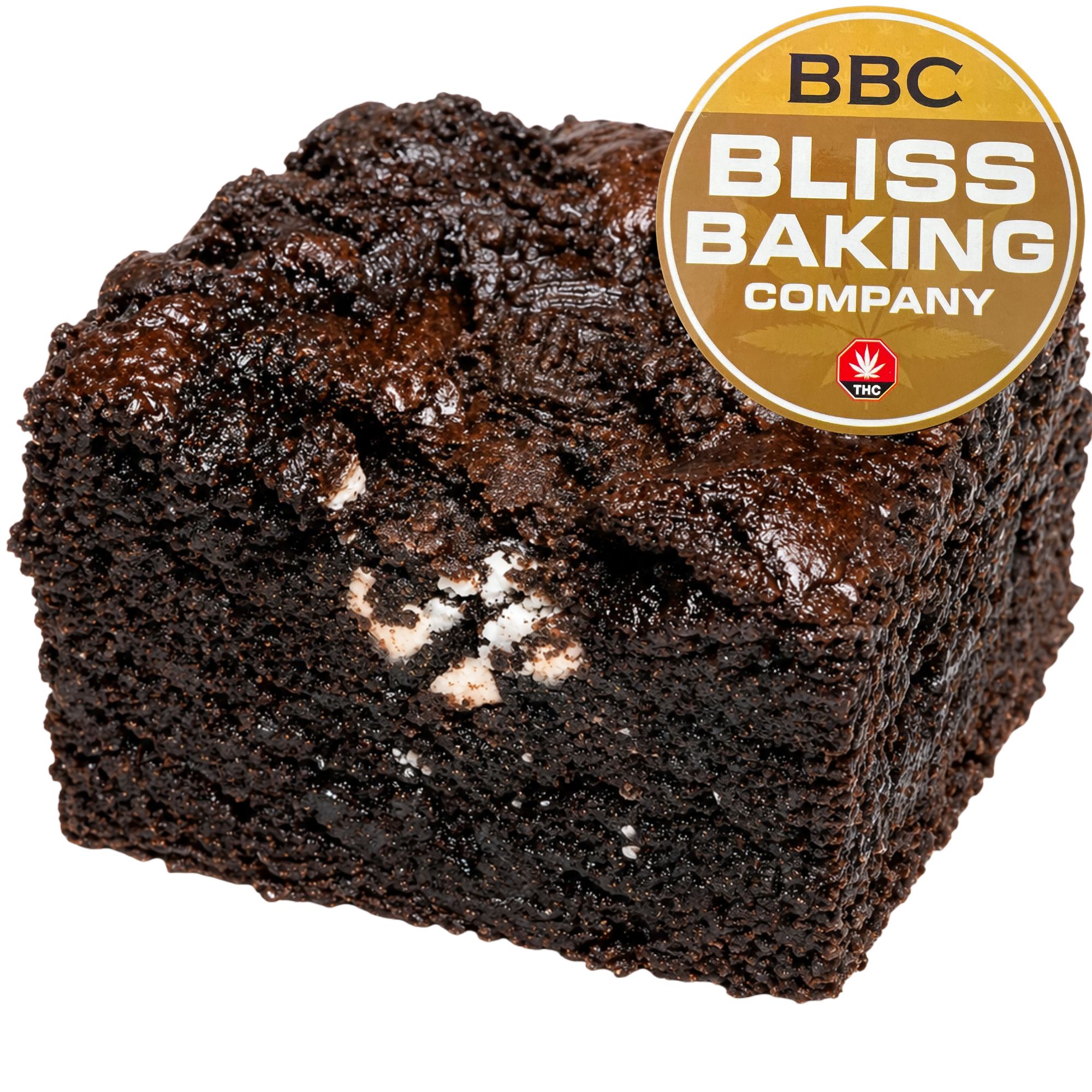 Bliss Baking Company Oreo THC brownies cannabis edible 600mg chocolate brownie with Oreo cookies high potency edible