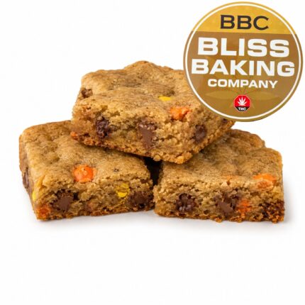Bliss Baking Company Reese peanut butter THC cookies 200mg each 600mg total cannabis edible chocolate peanut butter cookies