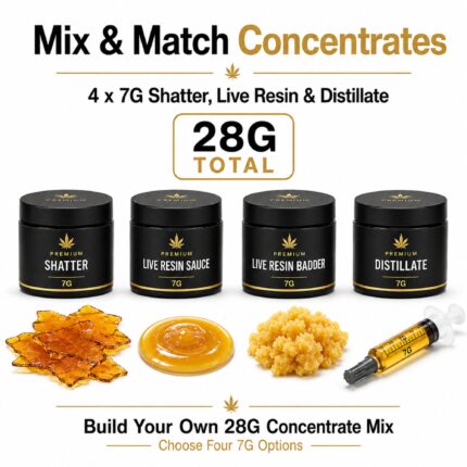 4 x 7G Mix and Match concentrates with shatter, live resin and distillate
