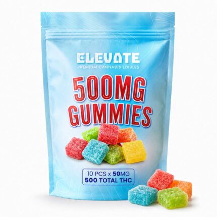 Elevate THC 500mg Gummies offer a potent edible experience with 50mg of THC per gummy. Made with organic THC distillate, these handcrafted weed gummies are available in a variety of delicious flavours like Blue Raspberry, Lemon Drop, and Cola. Each pack contains 10 gummies, delivering a total of 500mg THC. Ideal for both seasoned users and beginners, these edibles ensure precise dosing and long-lasting effects, making them perfect for on-the-go use or relaxing at home. THC 500mg Gummies offer a potent edible experience with 50mg of THC per gummy. Made with organic THC distillate, these handcrafted weed gummies are available in a variety of delicious flavours like Blue Raspberry, Lemon Drop, and Cola. Each pack contains 10 gummies, delivering a total of 500mg THC. Ideal for both seasoned users and beginners, these edibles ensure precise dosing and long-lasting effects, making them perfect for on-the-go use or relaxing at home. THC 500mg Gummies - Potent 500 mg edible weed gummies in assorted flavours