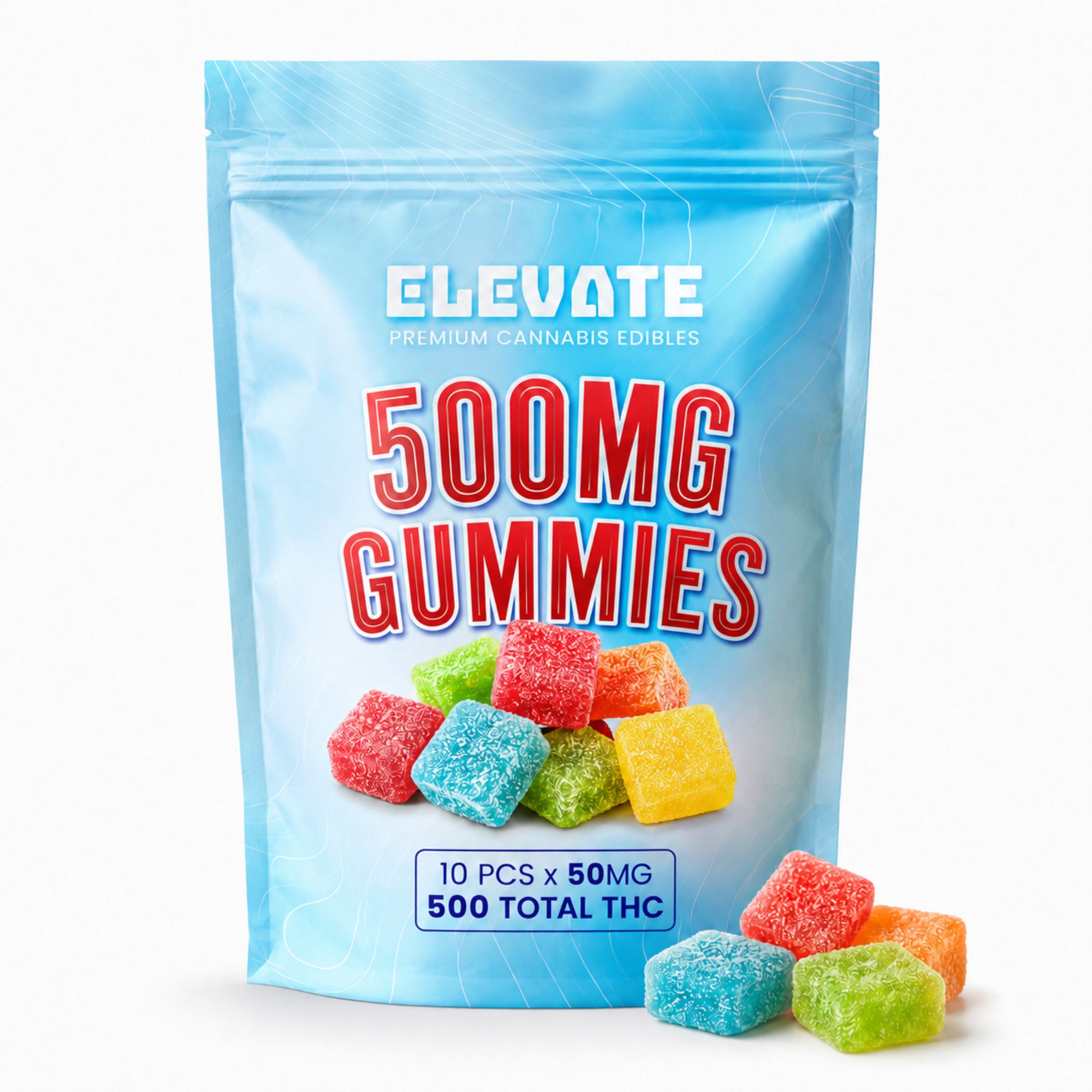 Elevate THC 500mg Gummies offer a potent edible experience with 50mg of THC per gummy. Made with organic THC distillate, these handcrafted weed gummies are available in a variety of delicious flavours like Blue Raspberry, Lemon Drop, and Cola. Each pack contains 10 gummies, delivering a total of 500mg THC. Ideal for both seasoned users and beginners, these edibles ensure precise dosing and long-lasting effects, making them perfect for on-the-go use or relaxing at home. THC 500mg Gummies offer a potent edible experience with 50mg of THC per gummy. Made with organic THC distillate, these handcrafted weed gummies are available in a variety of delicious flavours like Blue Raspberry, Lemon Drop, and Cola. Each pack contains 10 gummies, delivering a total of 500mg THC. Ideal for both seasoned users and beginners, these edibles ensure precise dosing and long-lasting effects, making them perfect for on-the-go use or relaxing at home. THC 500mg Gummies - Potent 500 mg edible weed gummies in assorted flavours