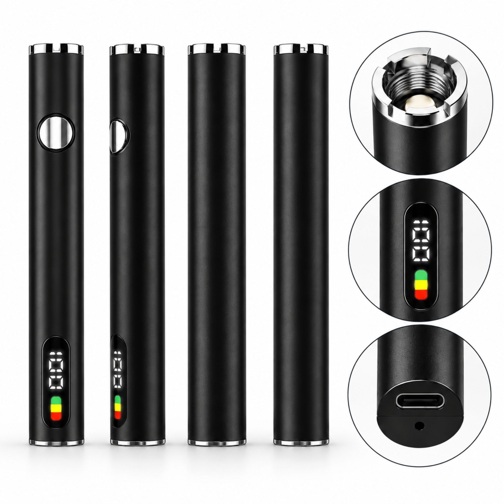400mAh 510 vape battery with digital battery indicator, variable voltage and USB-C charging